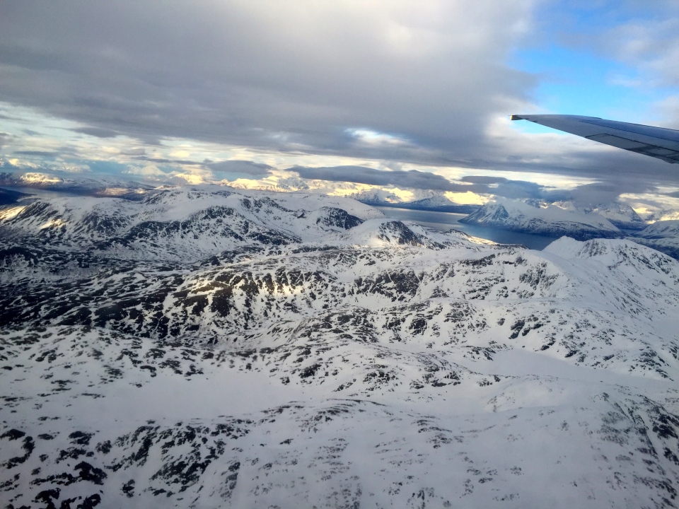 Flying to Tromso - stunning scenery