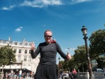 Double thumbs up post cycling up Les Champs-Élysées