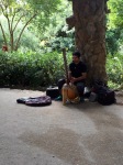 Talented busker in Park Guell