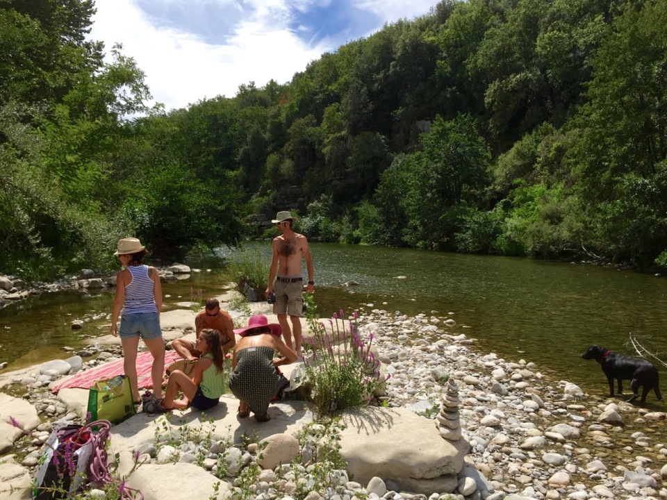 Picnic by the river in Labeaume