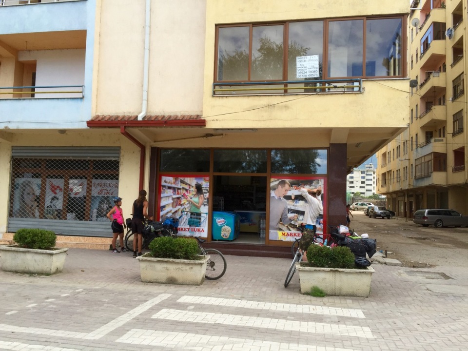Stopping for supplies, Pogradec
