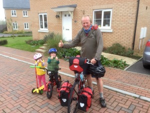 Setting off for Norwich, with Seb and Anna in support