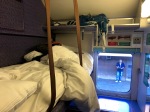 Cosy bunks on the sleeper train to Glasgow